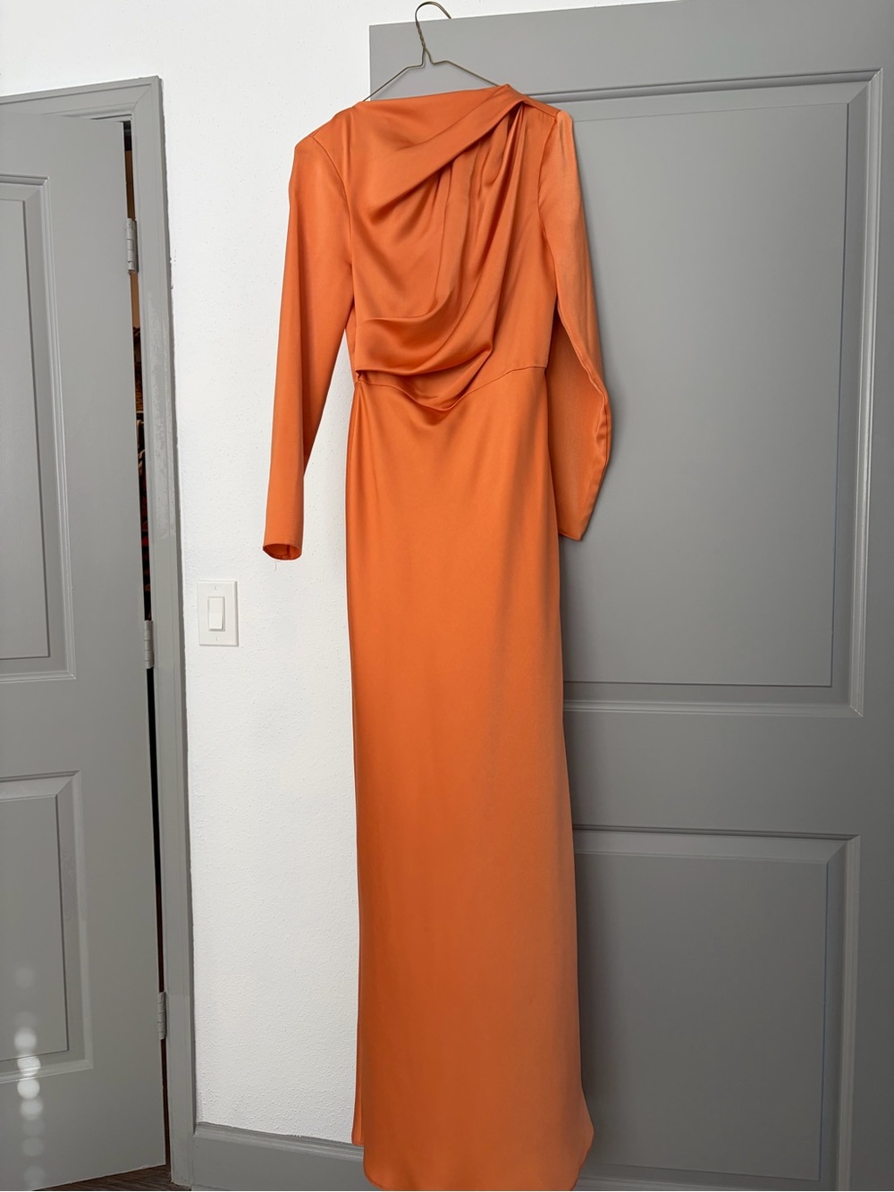 ASOS Elegant Orange Draped Evening Dress US4
